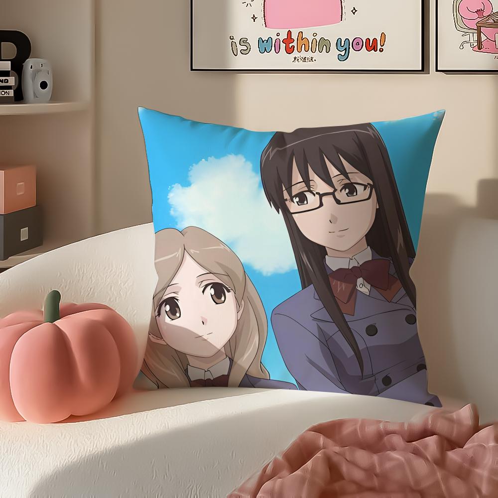 

Sweet Yuri Anime SSasameki Koto Cushion Cover Pillowcase Short Plush Invisible zipper Room Sofa Cushion Cover 30x30cm
