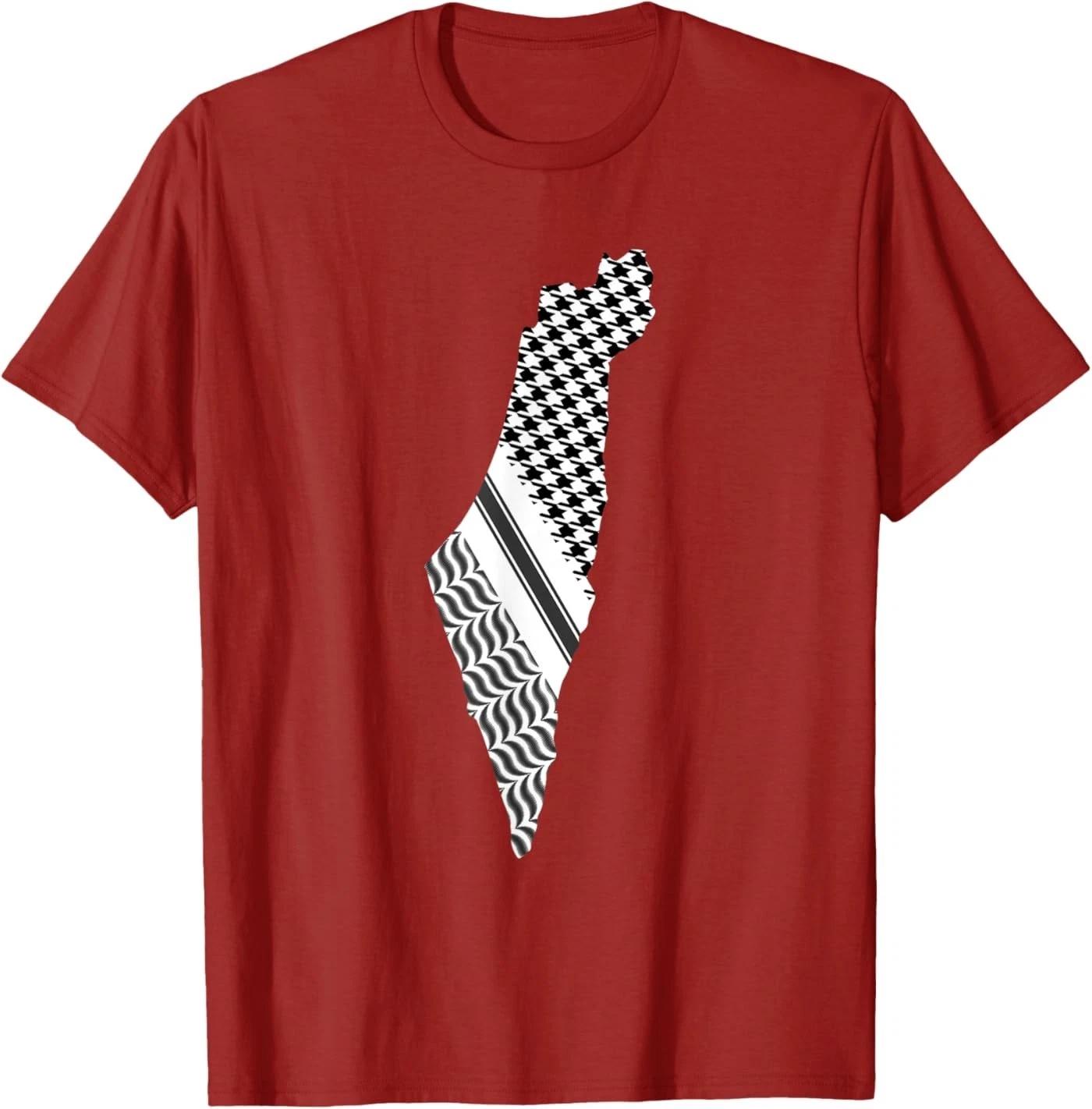 Red Palestine Free Palestine Free Gaza Keffiyeh Scarf Flag Unisex T-Shirt S