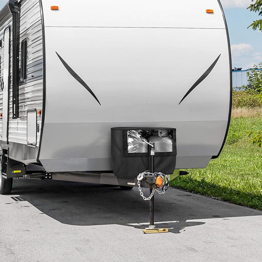 Huse de schimb cu propan pentru remorcă RVs Huse impermeabile pentru 20LB/30LB DualPropane pentru remorcă negru