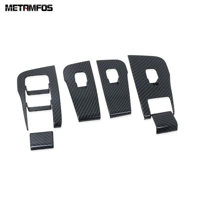 Window Lift Switch Cover Trim For Tesla Model Y -  2024 2025 Carbon Fiber Interior Door Armrest Frame Accessories