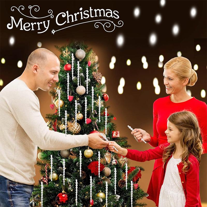 3Pcs White Artificial Icicle Christmas Decoration Hanging Xmas Tree Ornament for Home Decor New Year Gift 2026 Navidad Accessory