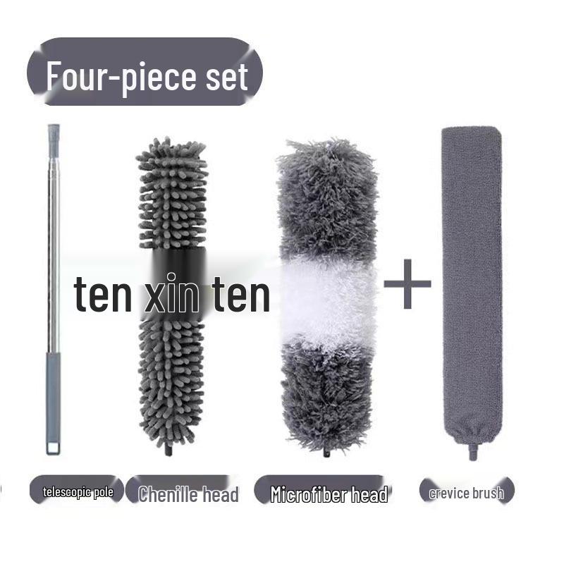 Telescopic Electrostatic Feather Duster for Ceiling and Cobweb Cleaning