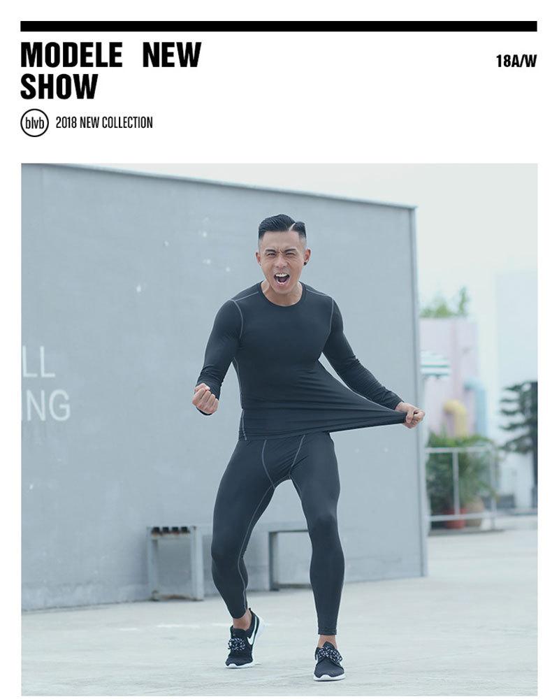 Men's Long Sleeve Fleece-Lined Basketball Training Suit for Fall/Winter