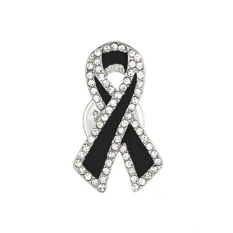 

1/3/5Pcs Black Rhinestones Ribbon Brooch Funerals Memorial Pin For Woman Men Suit Dress Shirt Accessories Mourning Badge A1