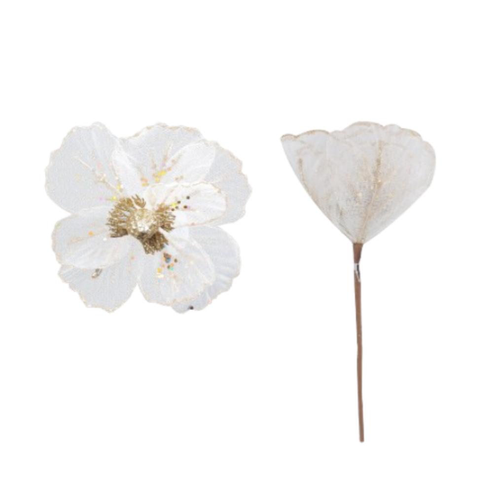 

2pcs 20cm Artificial Poinsettia Flower Christmas Tree Decorations Home New Year Decor Gifts белого золота