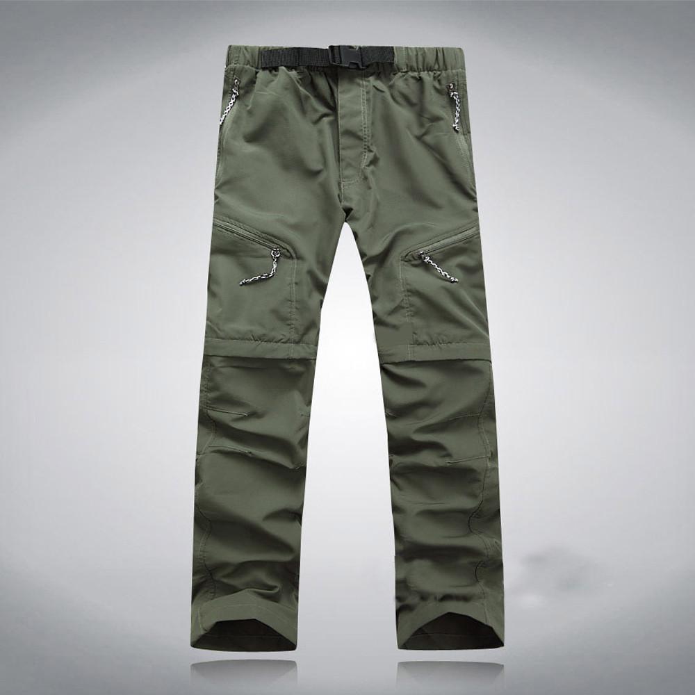 2 In 1 Pants Men's Outdoor Trousers Quick-drying Detachable Dual-use Trousers Shorts and Pants S-3XL