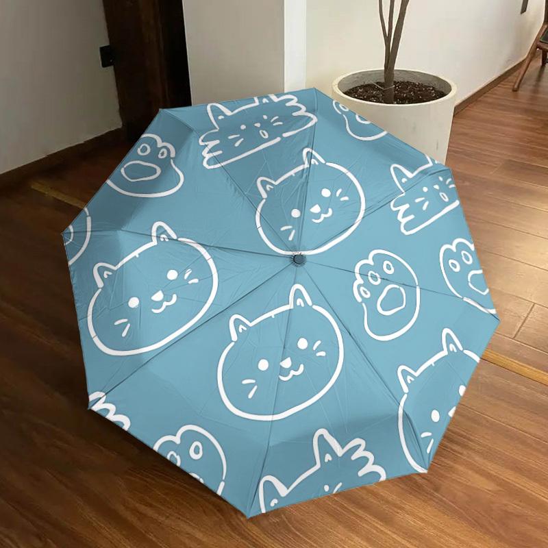 

1pc Cat Faces Pattern Automatic Open/Close Umbrella, Formal Events - Ideal Gift for Family or Friends, Outdoor Accessory yy251211137