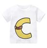 New Alphabet Lore T Shirt Print Cartoon Casual Summer Children Short-sleeved Anime T-shirt Kids Clothes Boy Game Series T Shirt