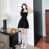 Fashion strap suspender skirt summer new temperament foreign style square collar thin age reduction A word dress
