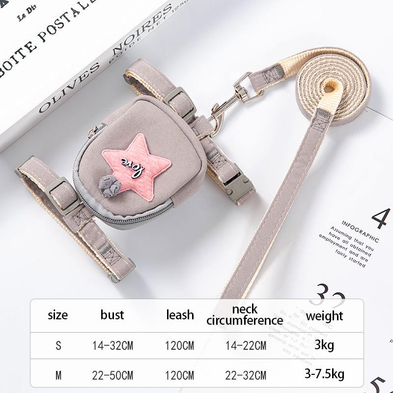 

Adjustable Dog & Cat Leash - Secure Anti-Breakaway Chest Strap for Outdoor Walking & Pet Backpack Use Pet Accessories M