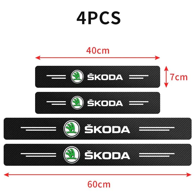 

Car Sticker 2025 Hot 4x Logo Car Threshold Protective Film Interior Parts For Skoda Octavia MK2 MK1 2 3 A5 A7 A8 Fabia Karoq Sup