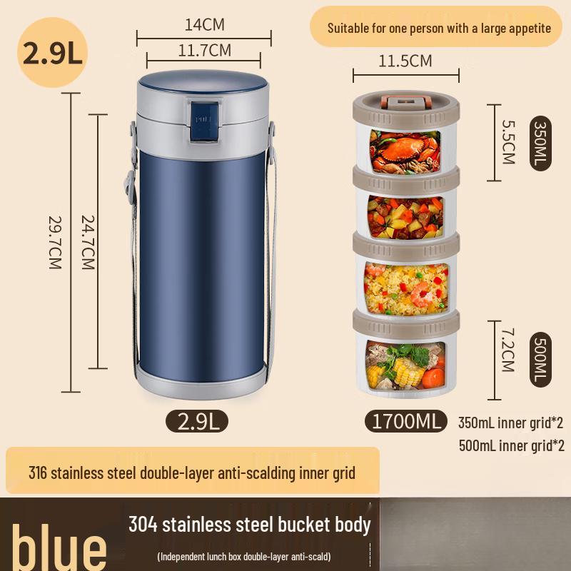 Portable 4-Layer Stainless Steel Insulated Food Container