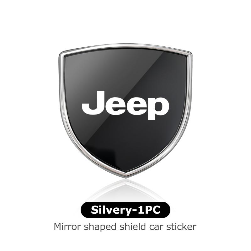 For Jeep Car Alloy Shield Emblem Side Fender Body Trunk Badge Sticker Compass Renegade Cherokee Wrangler JK Patriot Liberty