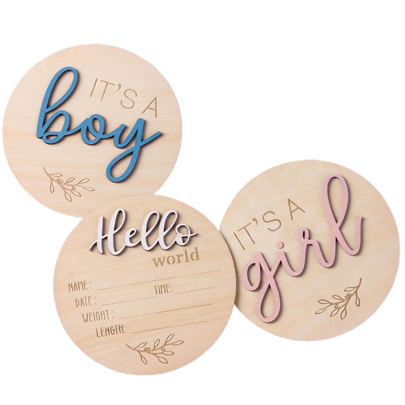 Gender Reveal Sign For Baby Birth: 3Pcs It'S A Boy Girl & Hello World Announcement Sign For Hospital - Wooden Newborn Welcome