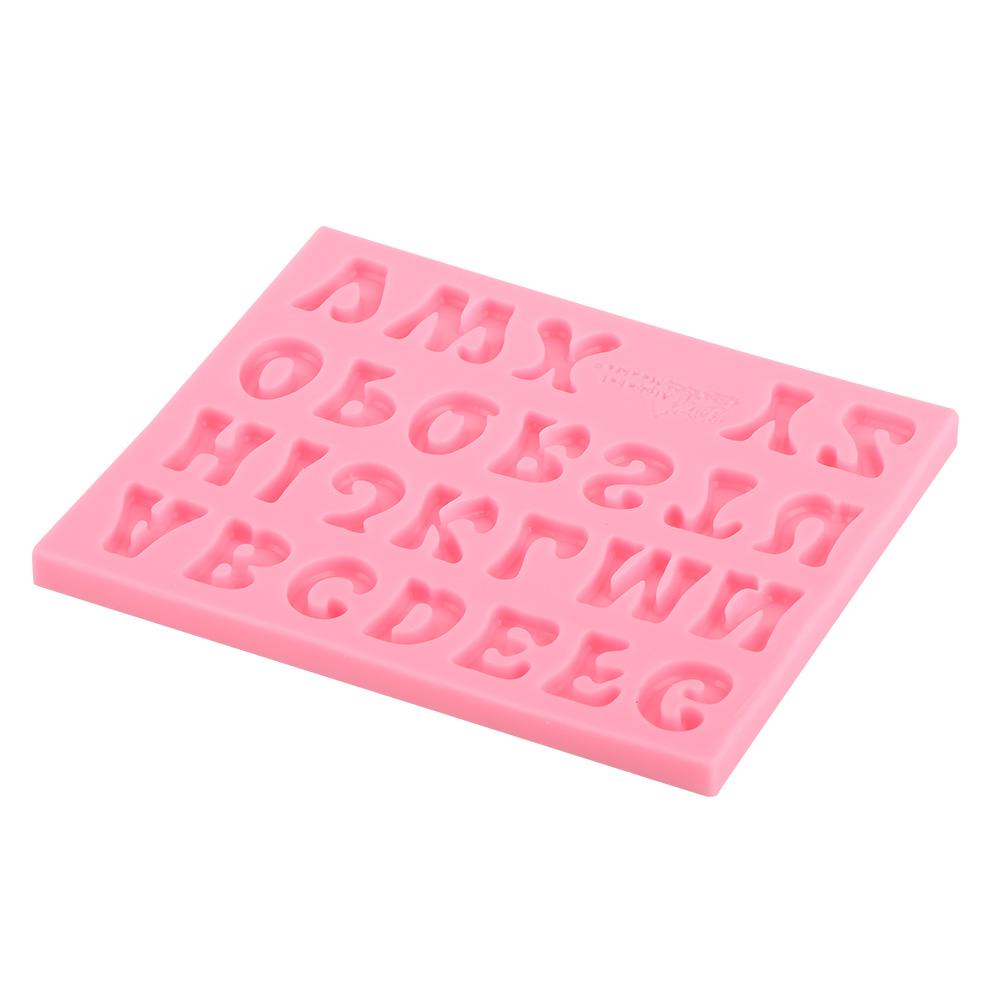 Silicone Mold Alphabet 26 Letters Pink Handmade DIY Mould Tool