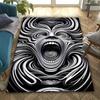 1PC Human Face Black and White Distorted Visual Abstract Art Carpet Rug for Bedroom Decor Playroom Living Room Sofa Mat Gifts