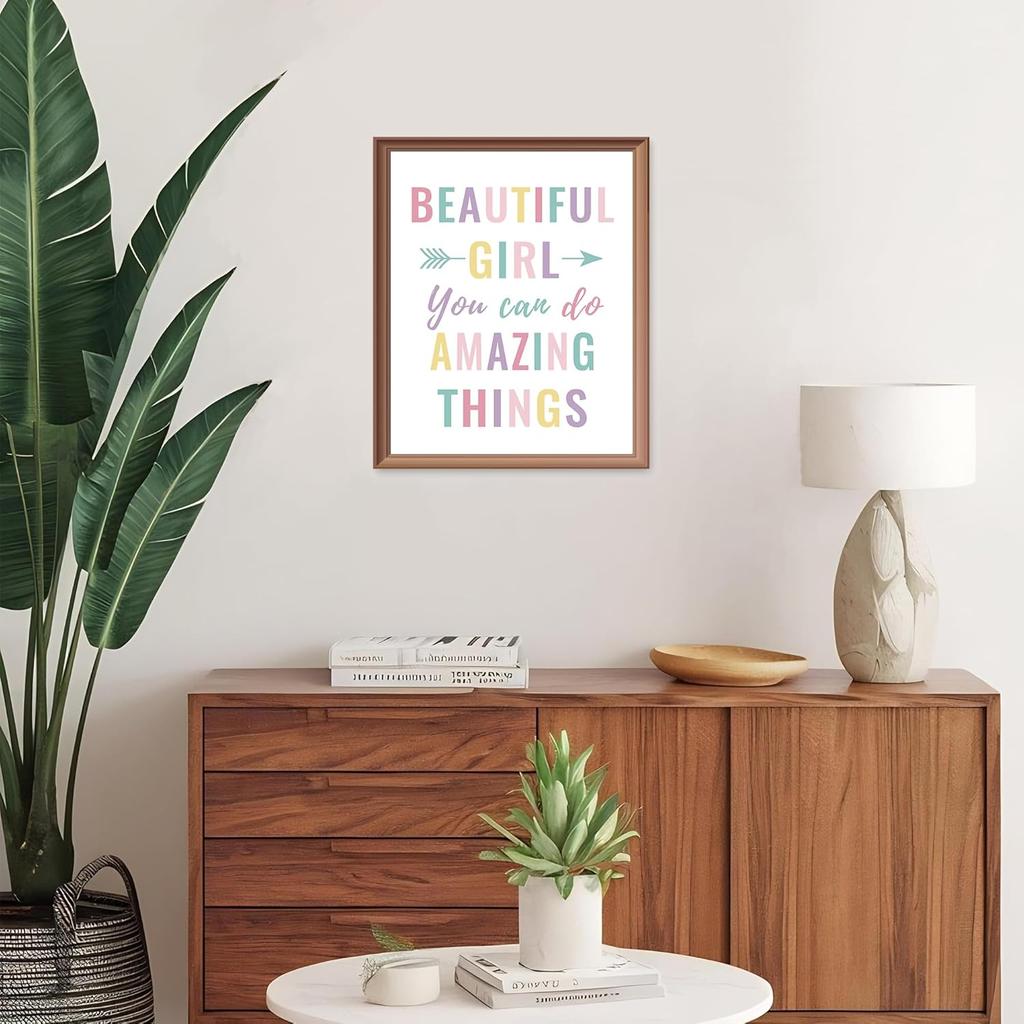 LARTSFRO Boho Pastel Rainbow Sunshine pirational Nursery Wall Art Prints Set of 4, Baby Girl Room Decor, Positive Affirmations Artwork Posters Wall