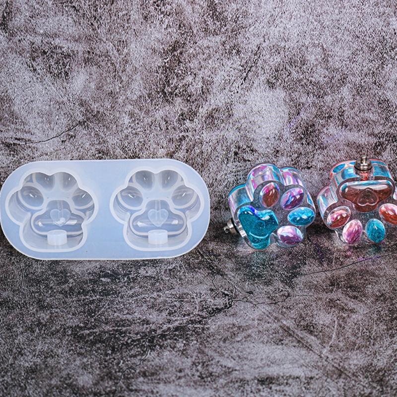 Practical Love for Cat Paw Light Bulb Silicone Molds Handmade BPA-free Easy To Release No Residue for Keychain Making Cr