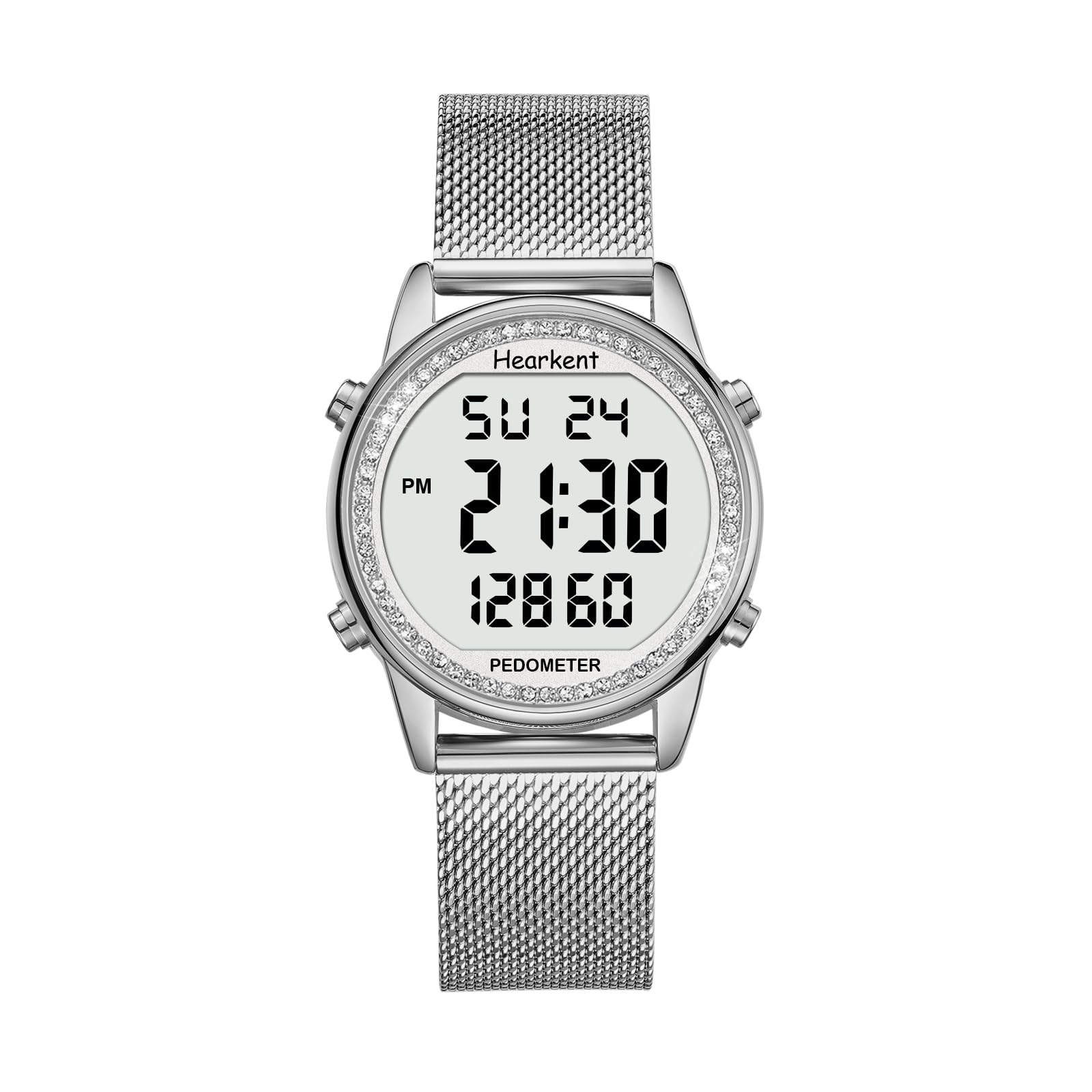 

Шагомер Hearkent, Шаги, Часовой, Большой цифровой, Бесконечно регулируемый ремешок, Женские часы, Водонепроницаемые, Подсветка, Подсчет, Расстояние, Калории, Обратный отсчет,