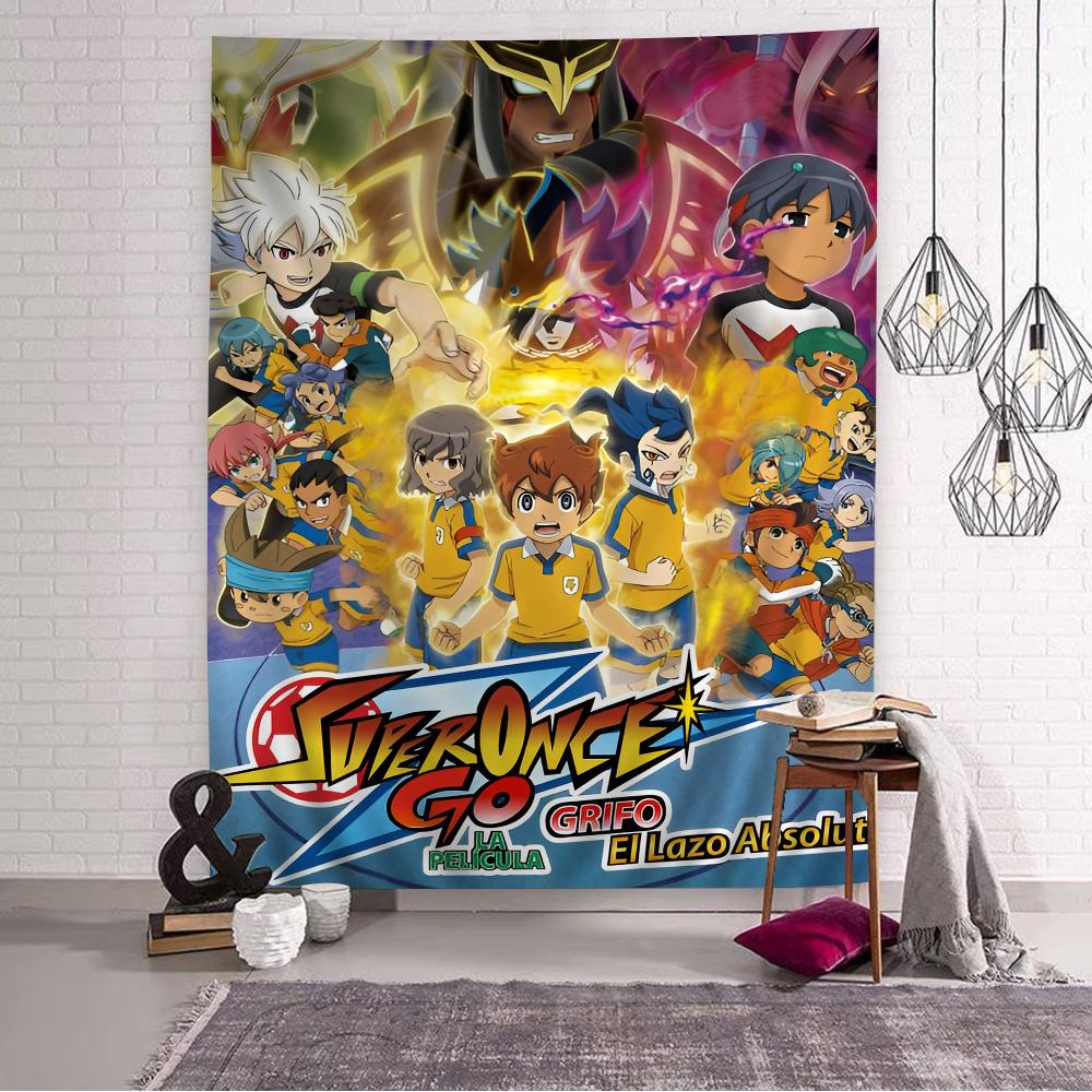 

Inazuma Eleven Magazine Cover Tapestry Endou Mamoru Anime Soccer Print Sports Manga Wall Hanging for Otaku Bedroom Decor 74x94cm(29x37in)