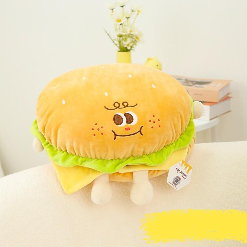 Creative Cartoon French Fry And Burger Plush Pillow Toy Super Soft Stuffed Animal Gift