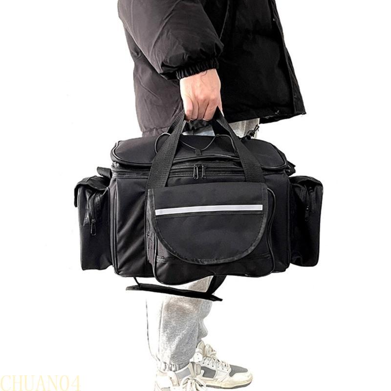 A1A2 Large Capacity Fishing Tackle Bag MultiPockets Fishing Gear Carrying Bag Outdoor Portable Oxfords Cloth Shoulders Bag