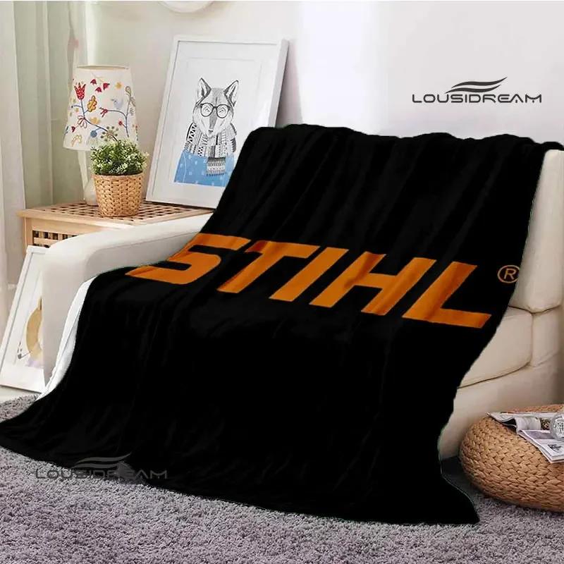 

Stihl logo printed blanket Flange Warm blanket picnic blanket Soft and comfortable blanket throw blanket birthday gift 75x90cm