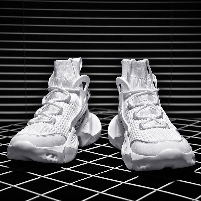 Fashion, Breathable Mesh Socks Sneakers Shoes Student Fitness Shoes High Top Laces, Casual Shoes
