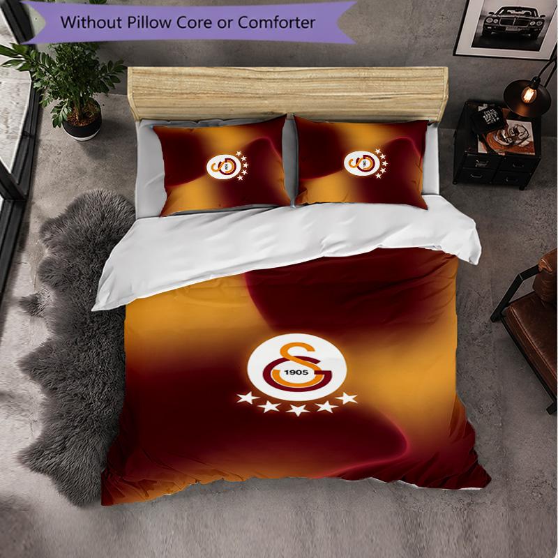Biancheria da letto a tema Galatasaray FC Set 3 Pezzi Copripiumino Biancheria da letto decorativa per camera da letto per adolescenti Decorazione per la casa