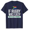 Funny South Africa Rugby Graphic T-shirts Men Women's Fashion Casual Tshirt 100% Cotton Loose Oversized T Shirt