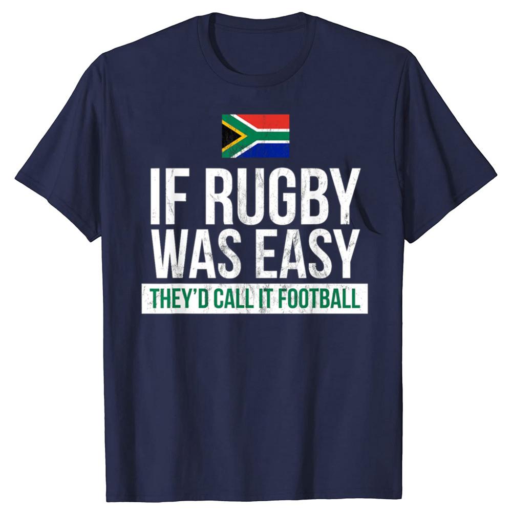 Funny South Africa Rugby Graphic T-shirts Men Women's Fashion Casual Tshirt 100% Cotton Loose Oversized T Shirt