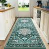 Vintage Geometric Runner Rug Non-slip Washable Durable Carpet for Hallway Kitchen Home Decor Black White Red Blue Green Orange