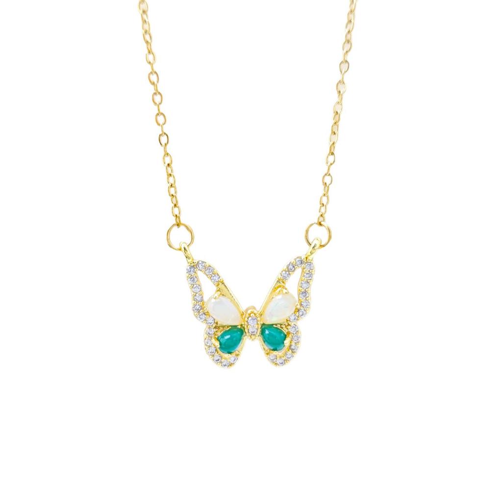 Colorful Butterfly Necklace - Elegant Clavicle Chain Jewelry with High-End Design