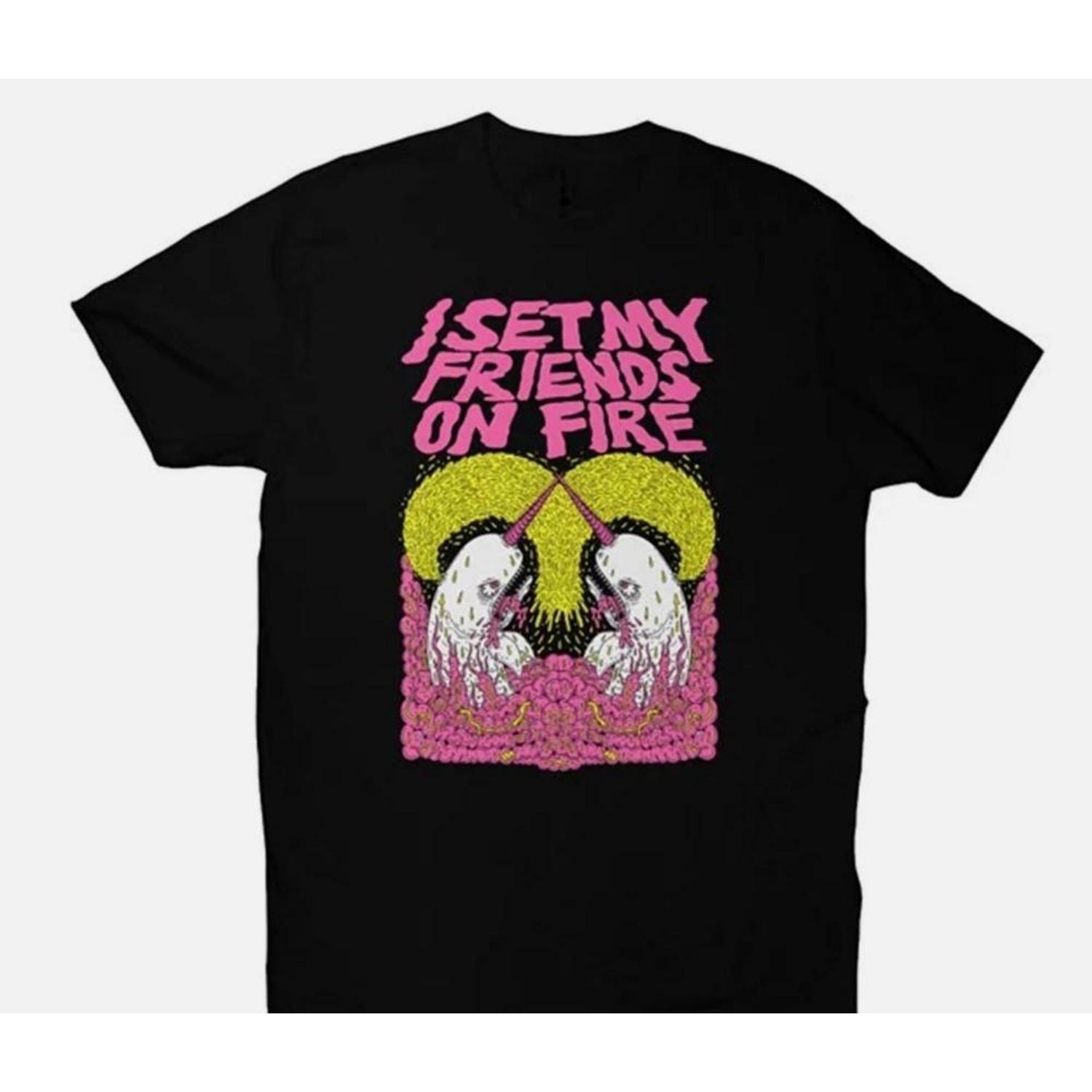 

NEW I Set My Friends On Fire Band Collection Black All Size Unisex Shirt Unisex T-Shirt XXXXXL