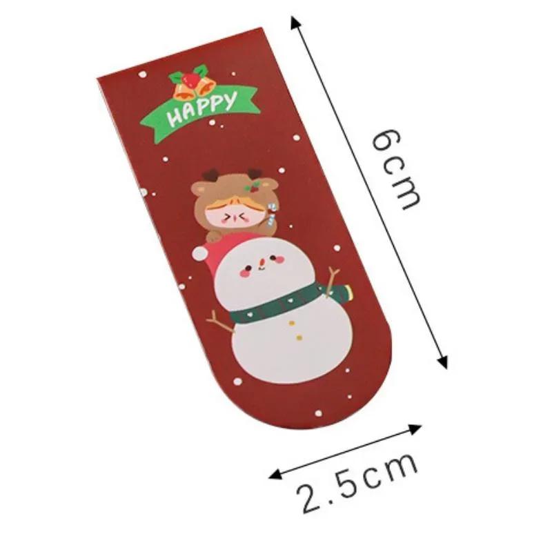 1pcs Marque-page Magnétique Cartoon Mignon Fournitures de Bureau Kawai Noël Cadeau pour Enseignant Page de Livre en Papier