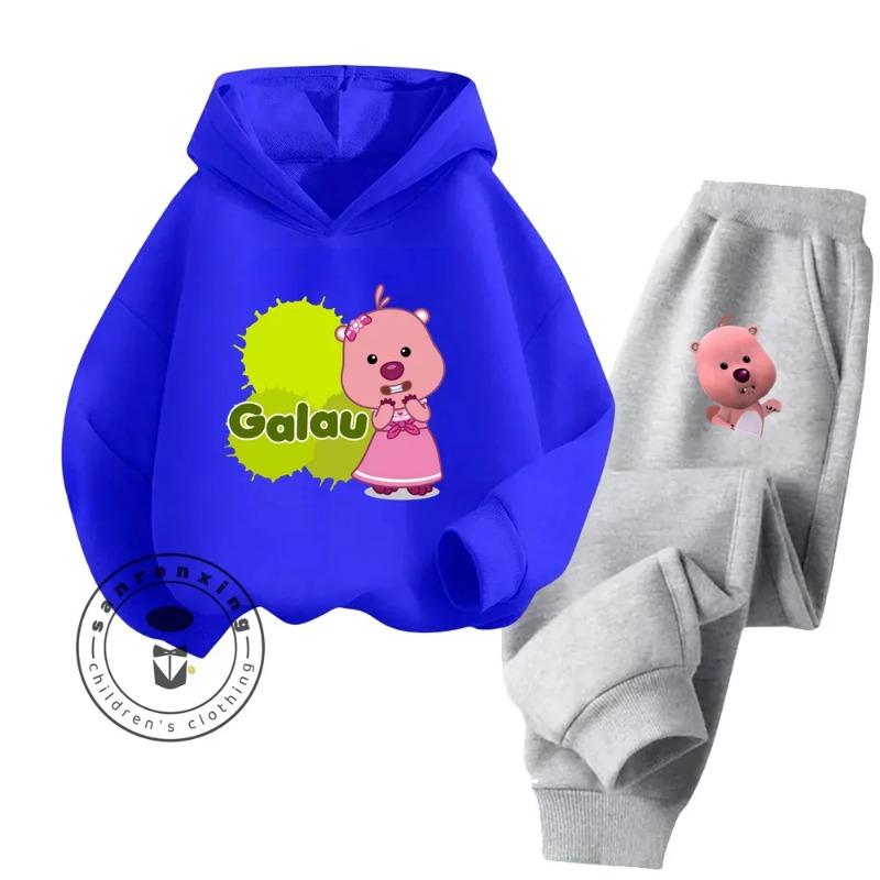 2025 Loppy Cartoon Innovative Creative Design Pure Cotton Hoodie Set Suitable for Children Outdoor Sports Essential Clothing