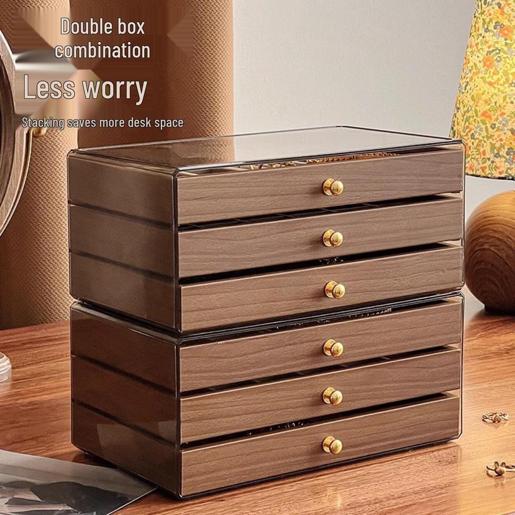 Exquisite Walnut Jewelry Box with Anti-Oxidation for Rings, Bracelets, Necklaces, and Earrings