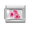 New Design Pink Planet Flower Cherry Eyes Butterfly Italian Charm Links Fit 9MM Stainless Steel Bracelet Jewelry DIY Making