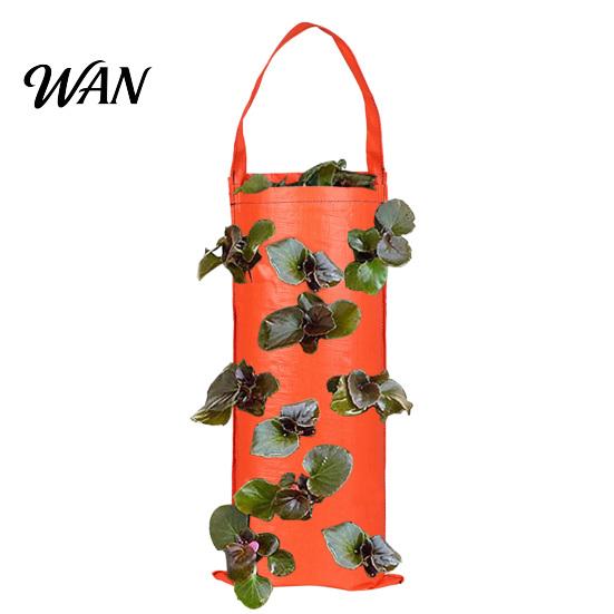 Upside Down Strawberry Planter Hanging Grow Bag Reusable Breathable Plant Garden for Higher Yields with 4 6 8 10 Planting Holes Vegetables And