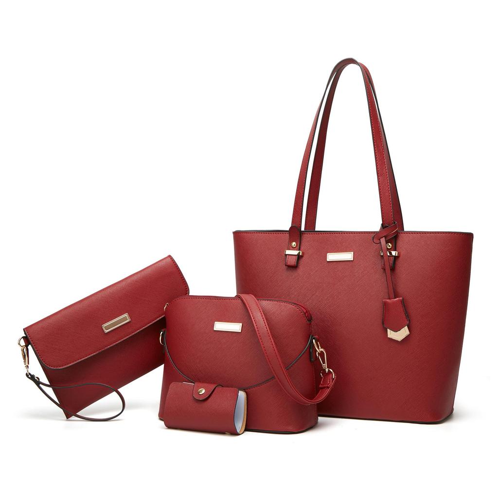 New Four-Piece Mother-Child Handbag Set: Single Shoulder, Crossbody, Large Capacity Tote