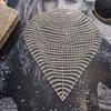 Boho Elegant Shiny Headpiece Cap Glitter Gold Multi-Layer Rhinestone Headband Headwear Bling Crystal Head Chain Nightclub