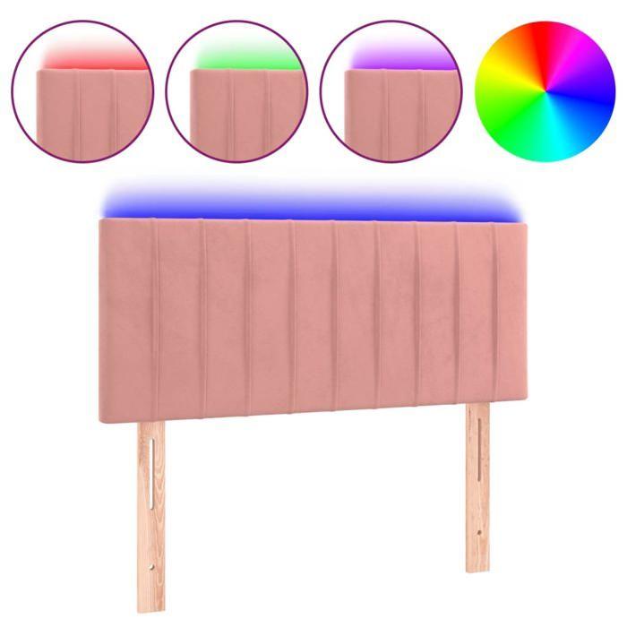 VidaXL Tête de Lit à LED Meuble de Chambre à Coucher Accessoire de Lit Simple Tête de Cadre de Lit Intérieur Rose 3121897
