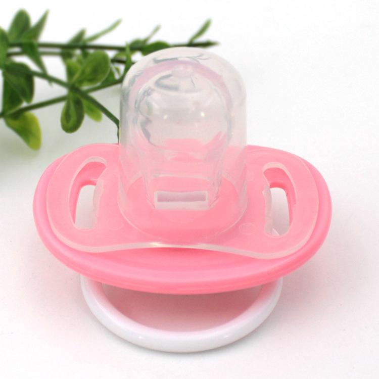 

Baby Silicone Pacifier Sleep Soother Round And Flat Nipple Design Easy To Stop Crying Baby Sleep Aid [pink] розовый