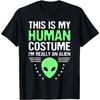 This Is My Human Costume Alien Graphic Tee for Men, Breathable Short Sleeve T-Shirt