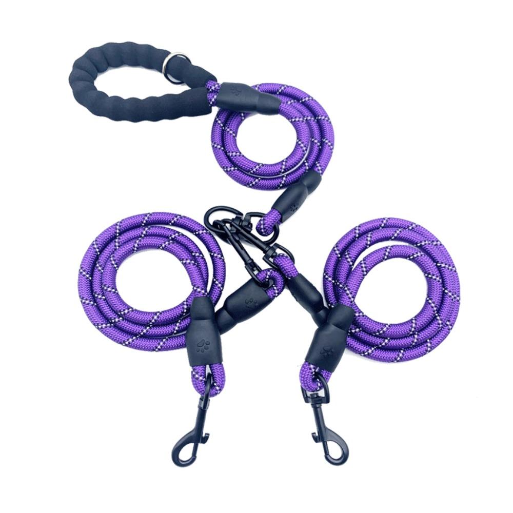 Medium and large dog dog leash Double dog double head reflective one drag 23456Multi dog leash