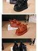 2025 Autumn/Winter Women's Cowhide Platform Lace-up Casual Shoes