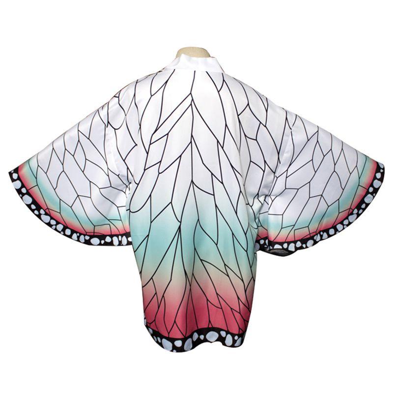 

Истребитель демонов Kimetsu No Yaiba Камадо Нэдзуко Детский Косплей Костюм Кимоно Халаты Kochou Shinobu Coat Only,130cm