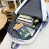 Korean-Style Color Block Backpack - Versatile, Fashionable, Large Capacity for Middle and High School Students