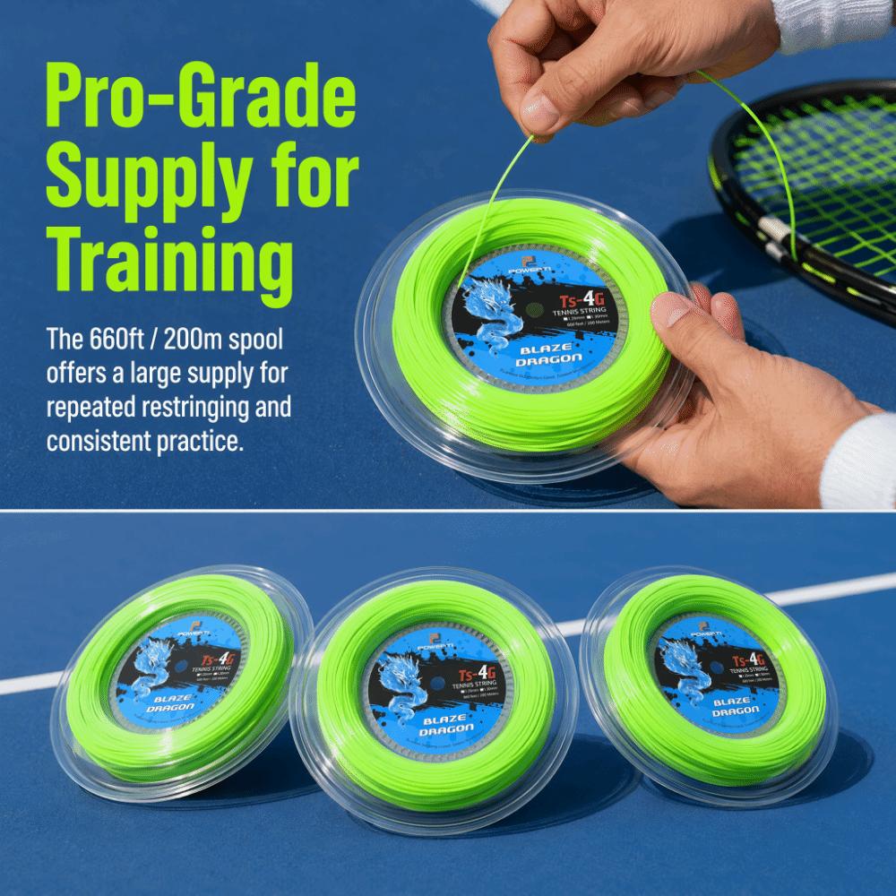 Smooth Tennis String Polyester Neon Green Tennis String Racquet String  For Tennis Racket