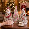 Colorful Beads DIY Beaded Christmas Tree Kit Educational Handmade Tabletop Christmas Tree Set Star Topper Faux Pearl